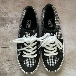 Van's Black and White Gingham Sneakers - Size 6.5